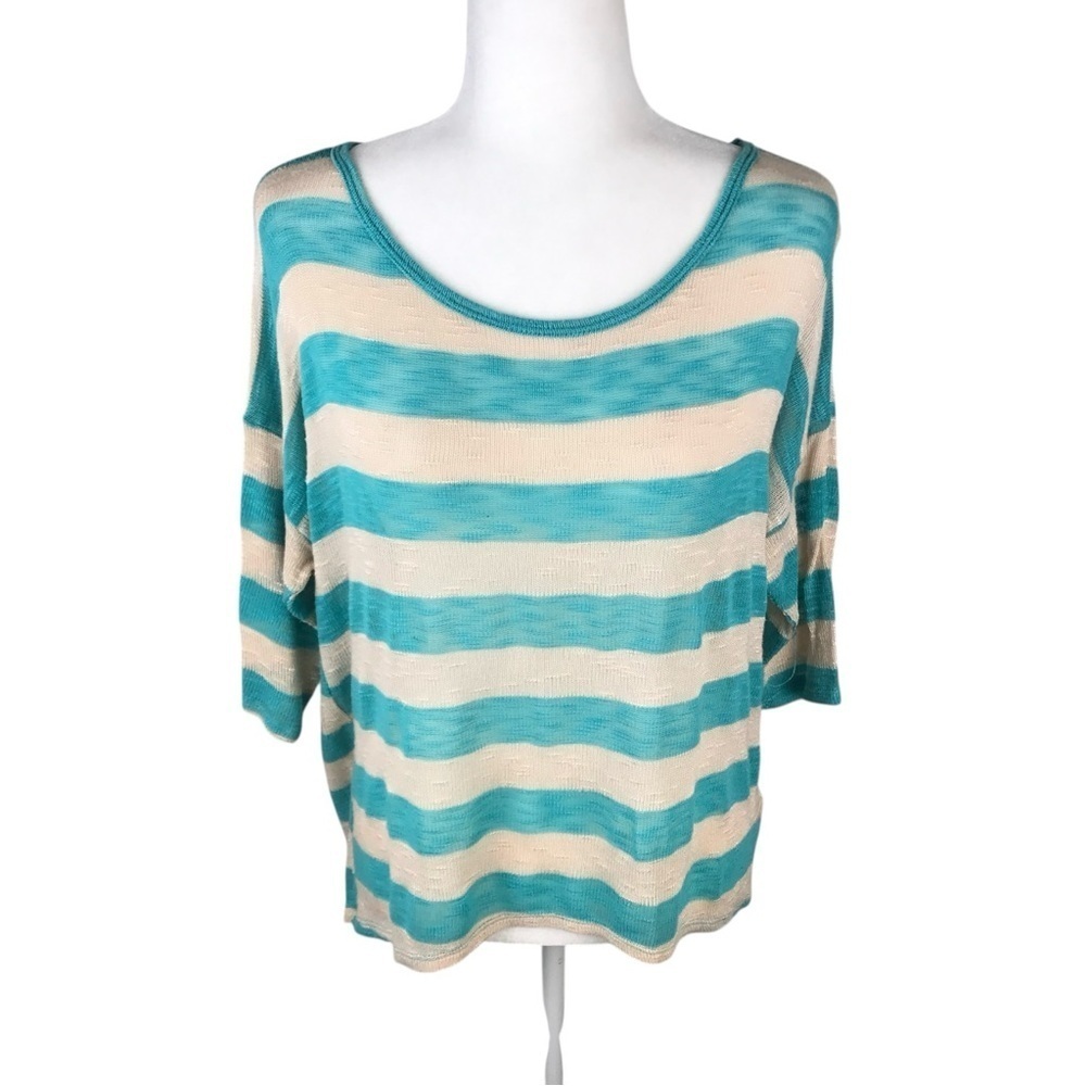 One Clothing Striped Half Sleeve Top Size L